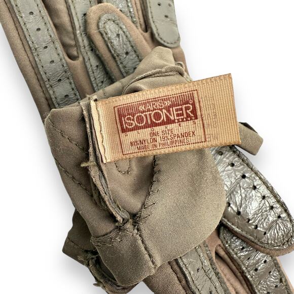 ❌SOLD❌1970's ARIS ISOTONER taupe brown leather motorcycle gloves - Picture 13 of 15